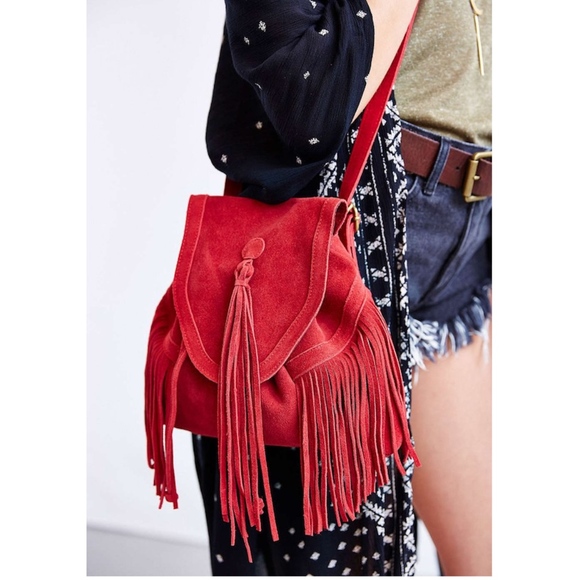 Anthropologie Handbags - Anthrop. ECOTE Red Sahara Suede Convertible Bag